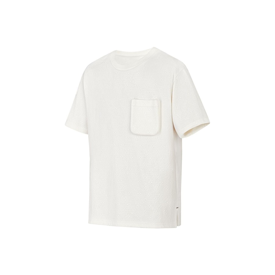 Hombre Louis Vuitton Camisetas Y Polos | Camiseta Con Motivo Monogram Blanco