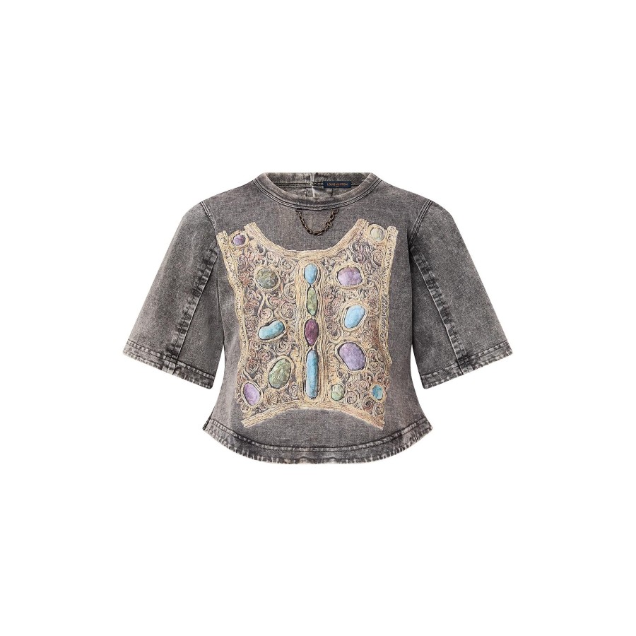 Mujer Louis Vuitton Tops | Top Con Estampado De Retal Y Botones