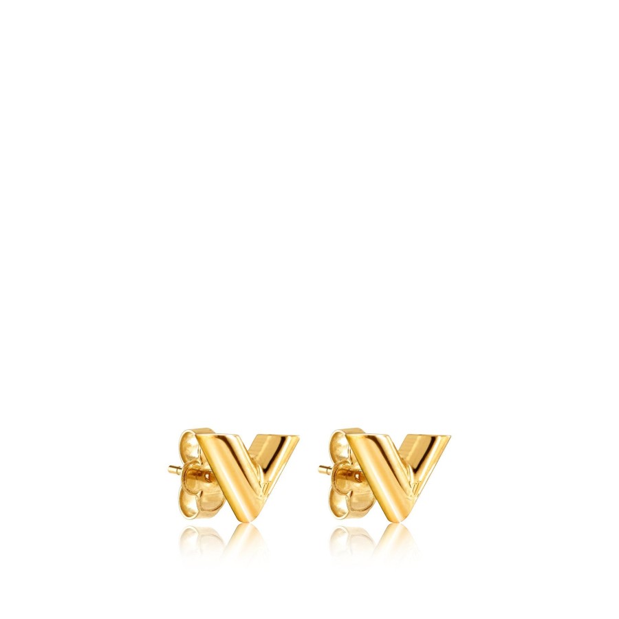 Mujer Louis Vuitton Pendientes | Pendientes De Boton Essential V Oro