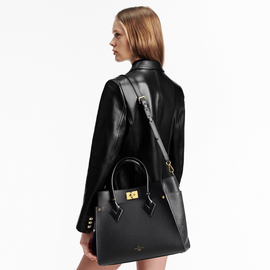 Mujer Louis Vuitton Bolsos Tote | Bolso On My Side Gm Negro