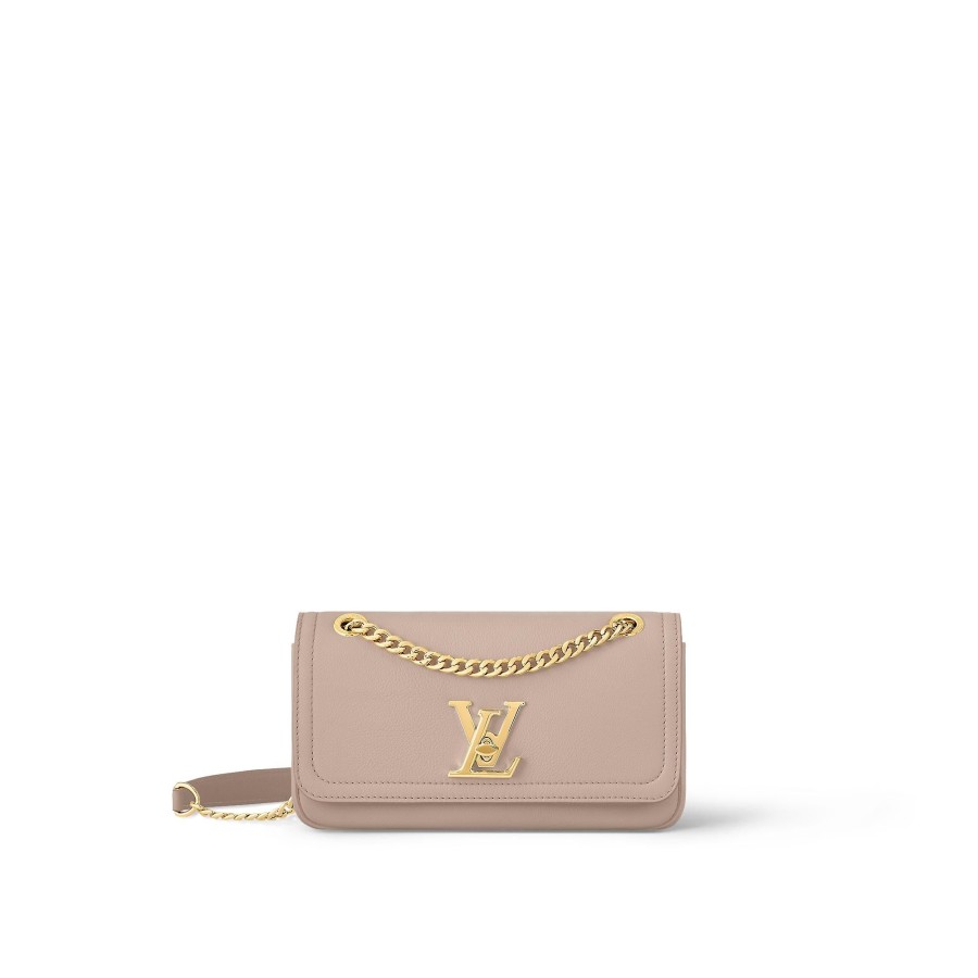 Mujer Louis Vuitton Seleccion De Bolsos En Piel | Bolso Lockme East West Con Cadena Greige