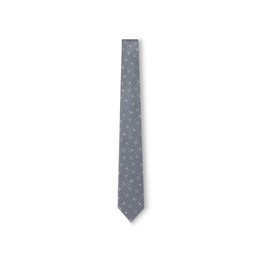 Hombre Louis Vuitton Corbatas Y Panuelos | Corbata Mng Interlace Gris