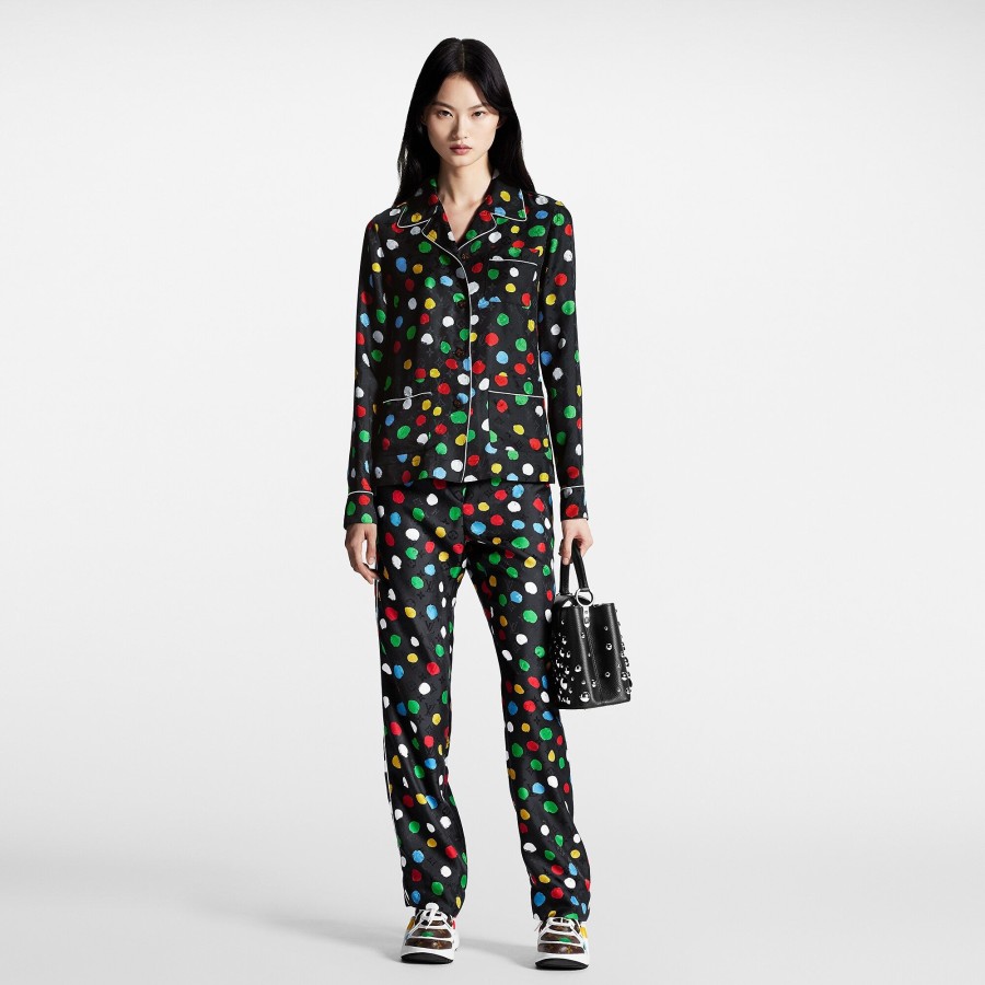 Mujer Louis Vuitton Pantalones | Lv X Yk Pantalon Tipo Pijama Painted Dots