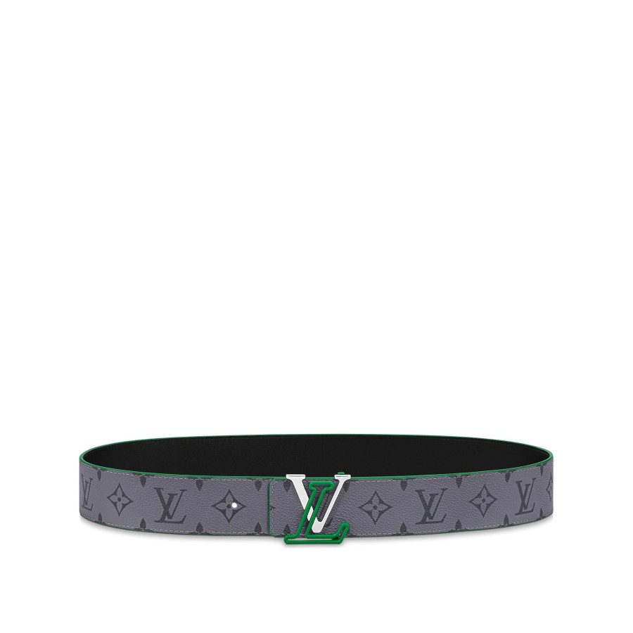 Hombre Louis Vuitton Cinturones | Cinturon Reversible Lv Line De 4 Cm Verde