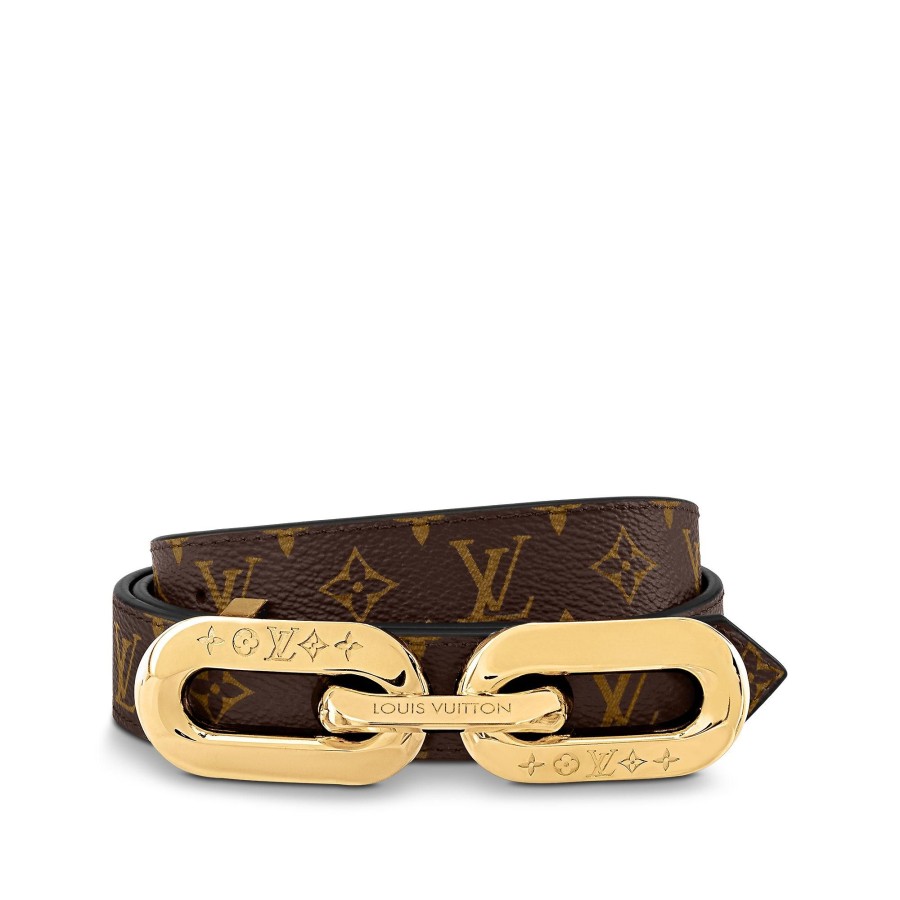 Mujer Louis Vuitton Cinturones | Cinturon Reversible Lv Edge De 2,5 Cm Marron