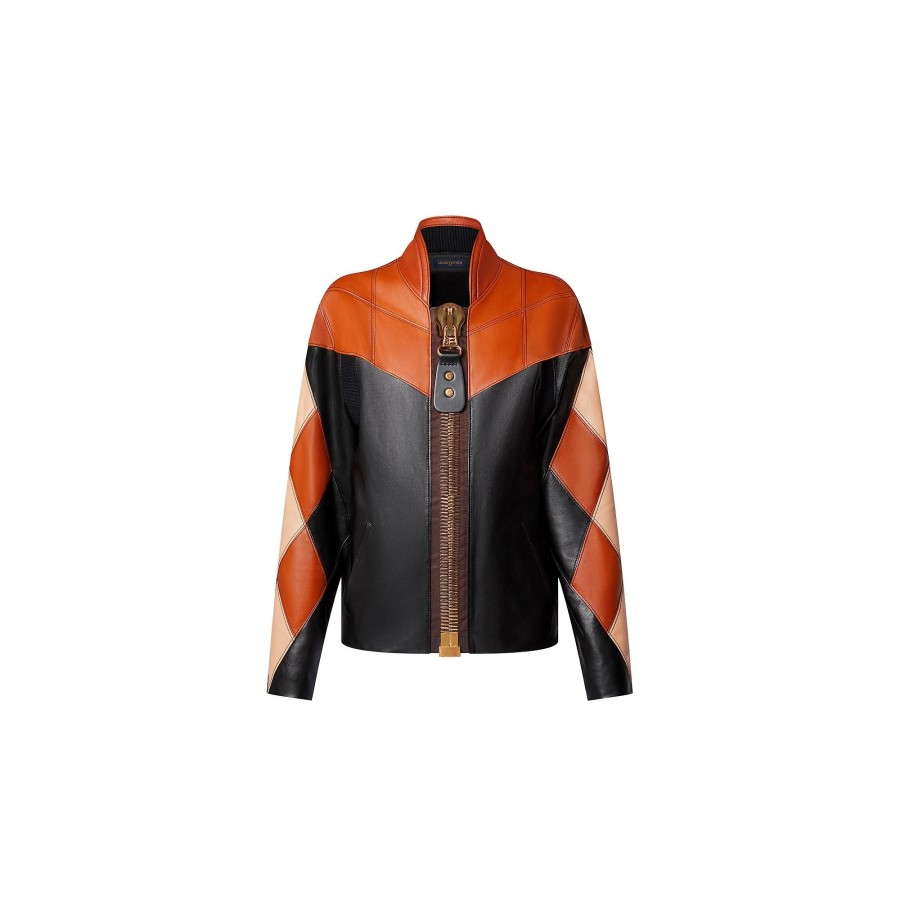 Mujer Louis Vuitton Abrigos Y Chaquetas | Chaqueta Motera En Patchwork De Piel