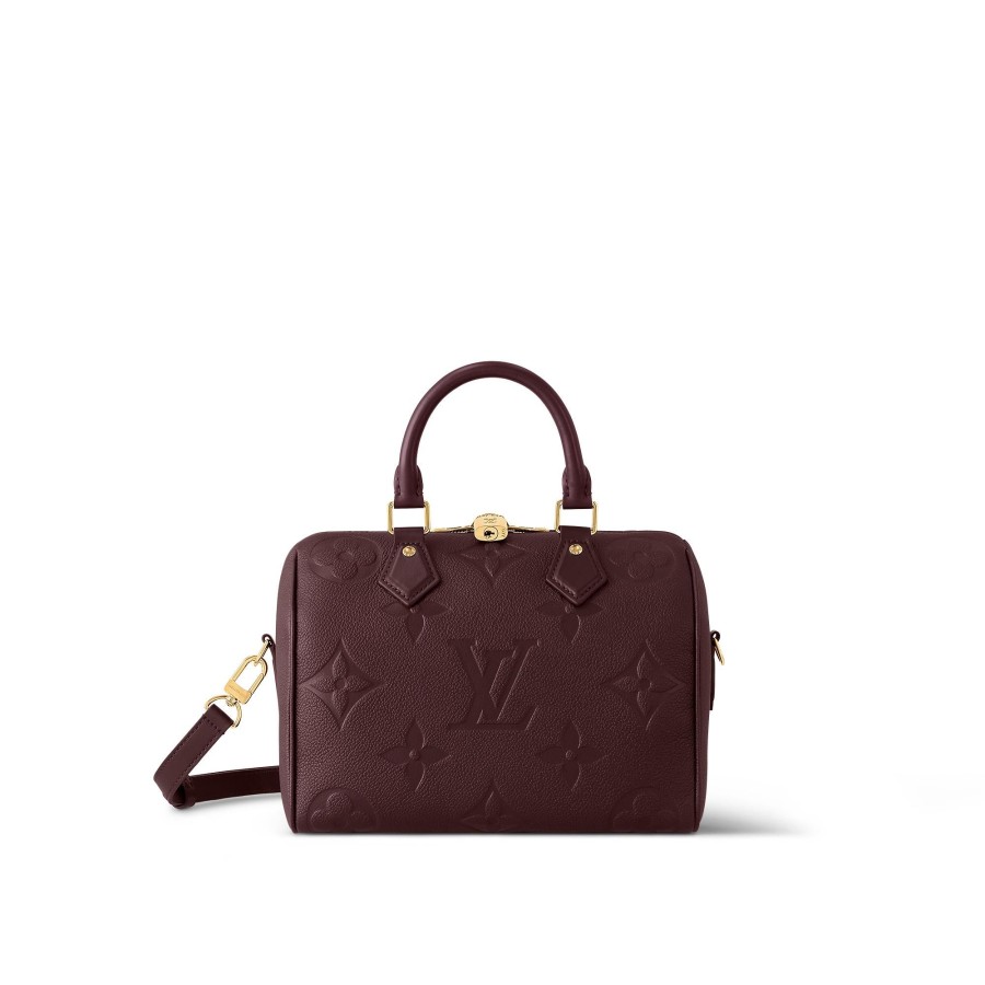 Mujer Louis Vuitton Seleccion De Bolsos En Piel | Bolso Speedy 25 Con Bandolera Burdeos