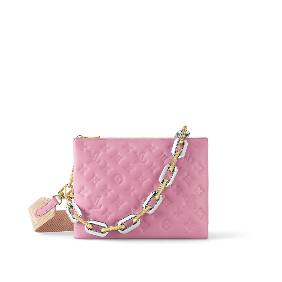 Mujer Louis Vuitton Bolsos Con Cadena Y Clutches | Bolso Coussin Pm Rose Bonbon