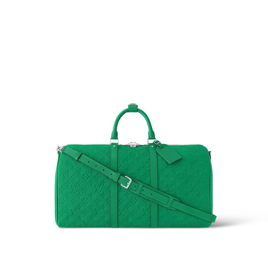 Mujer Louis Vuitton Bolsas De Viaje | Bolsa De Viaje Keepall 50 Con Bandolera Verde