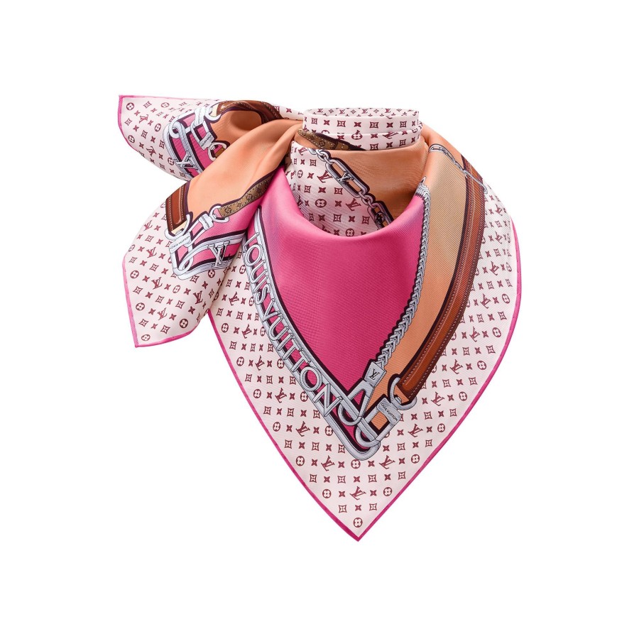 Mujer Louis Vuitton Panuelos De Seda Y Bandanas | Panuelo My Lv Chain 90 Grenadine