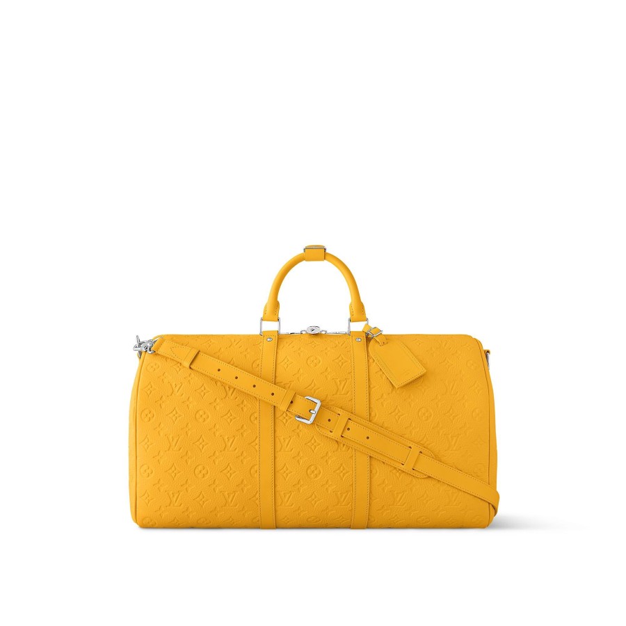 Mujer Louis Vuitton Bolsas De Viaje | Bolsa De Viaje Keepall 50 Con Bandolera Amarillo