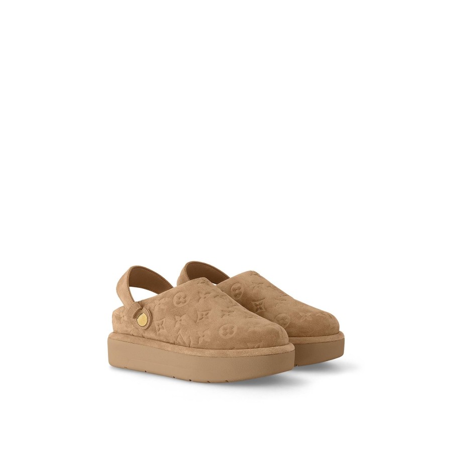 Mujer Louis Vuitton Mules | Zueco Aspen Con Plataforma Beige