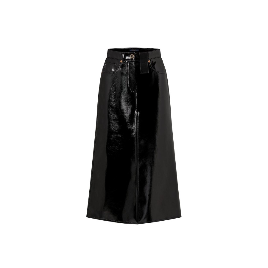 Mujer Louis Vuitton Faldas Y Pantalones Cortos | Falda Midi Arrugada De Vinilo