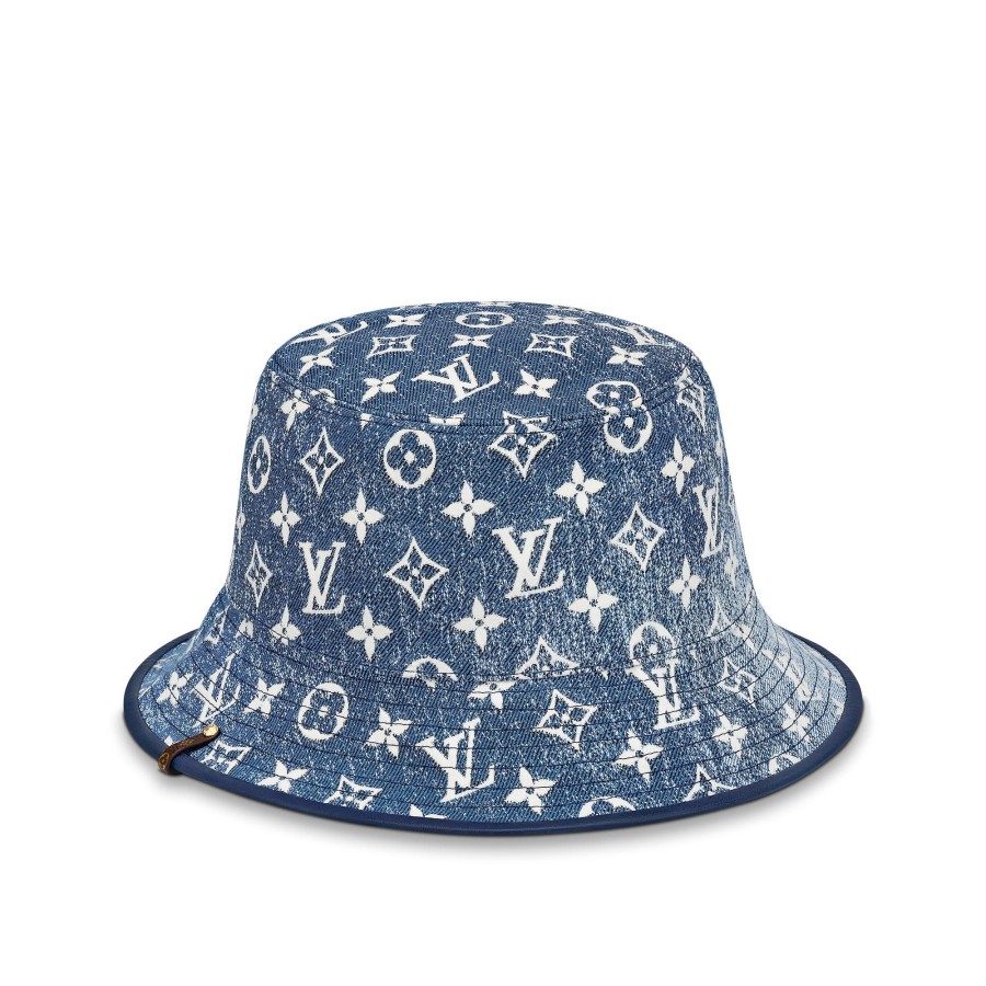 Mujer Louis Vuitton Gorros Y Guantes | Sombrero Bucket Monogram Jacquard Denim