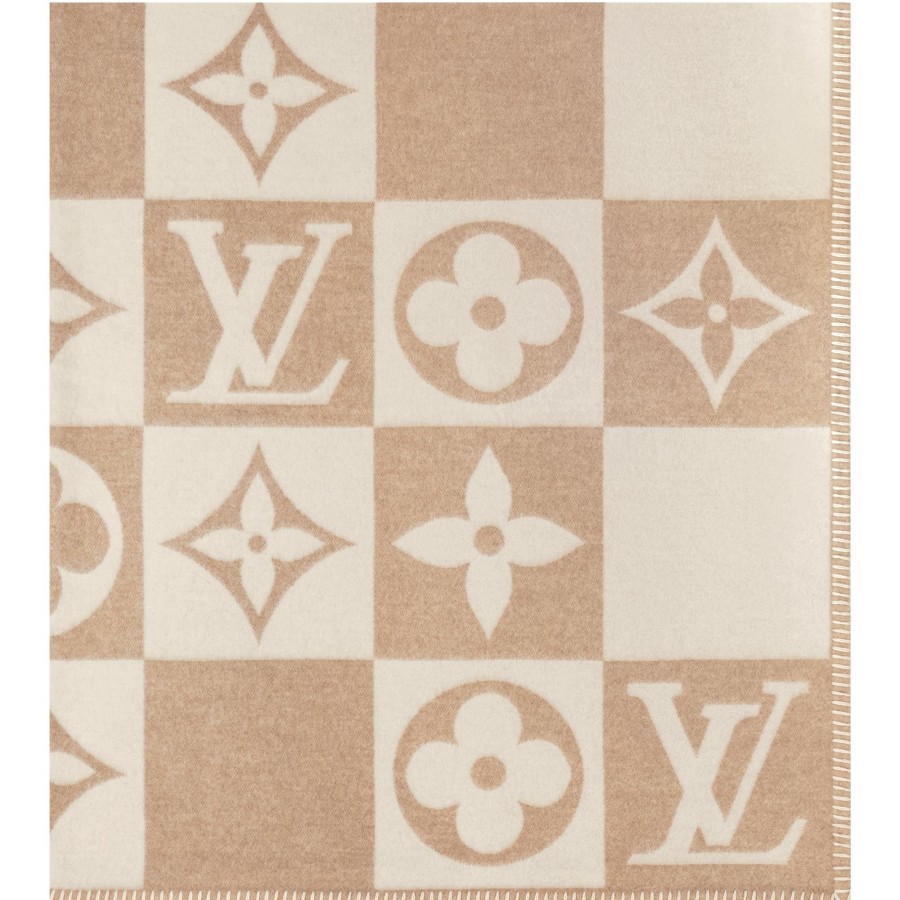 Mujer Louis Vuitton Accesorios Para El Hogar | Manta Lv Checkmate Beige