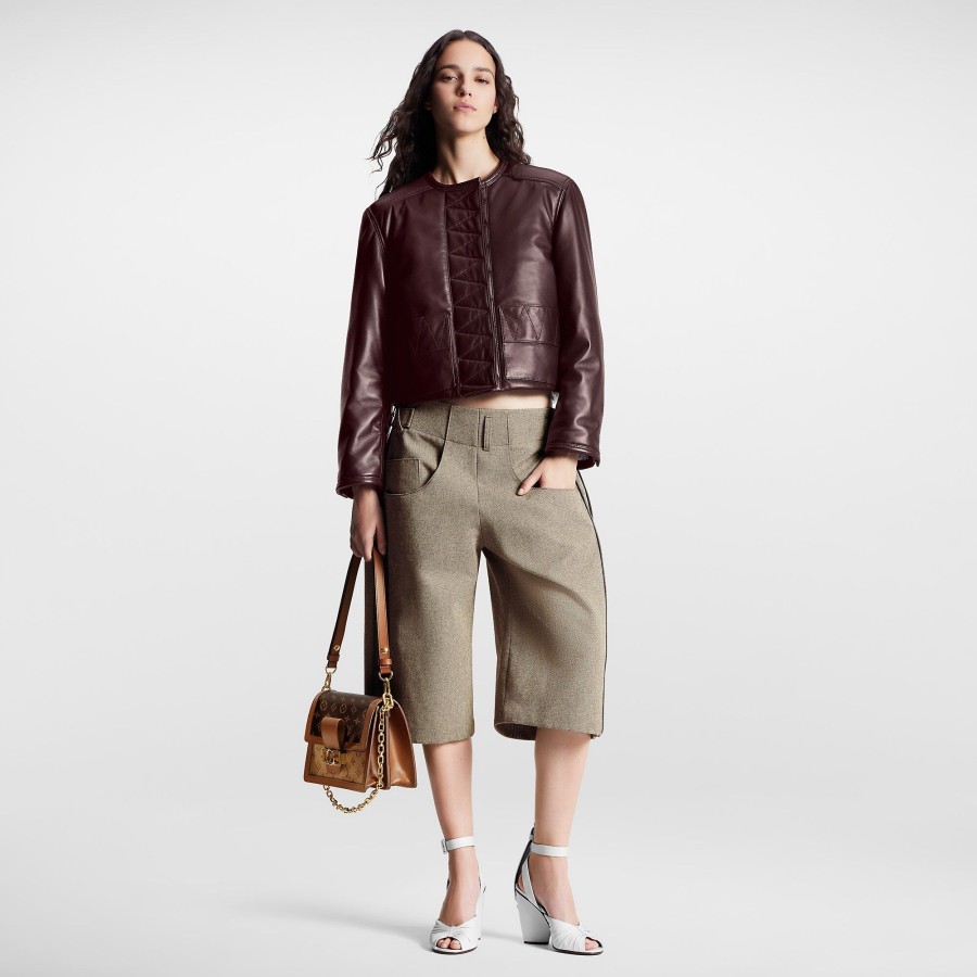 Mujer Louis Vuitton Pantalones | Bermudas Con Cremallera Y Estampado De Espiga