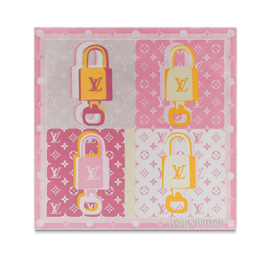 Mujer Louis Vuitton Panuelos De Seda Y Bandanas | Panuelo Lv Unlocked 45 Rose