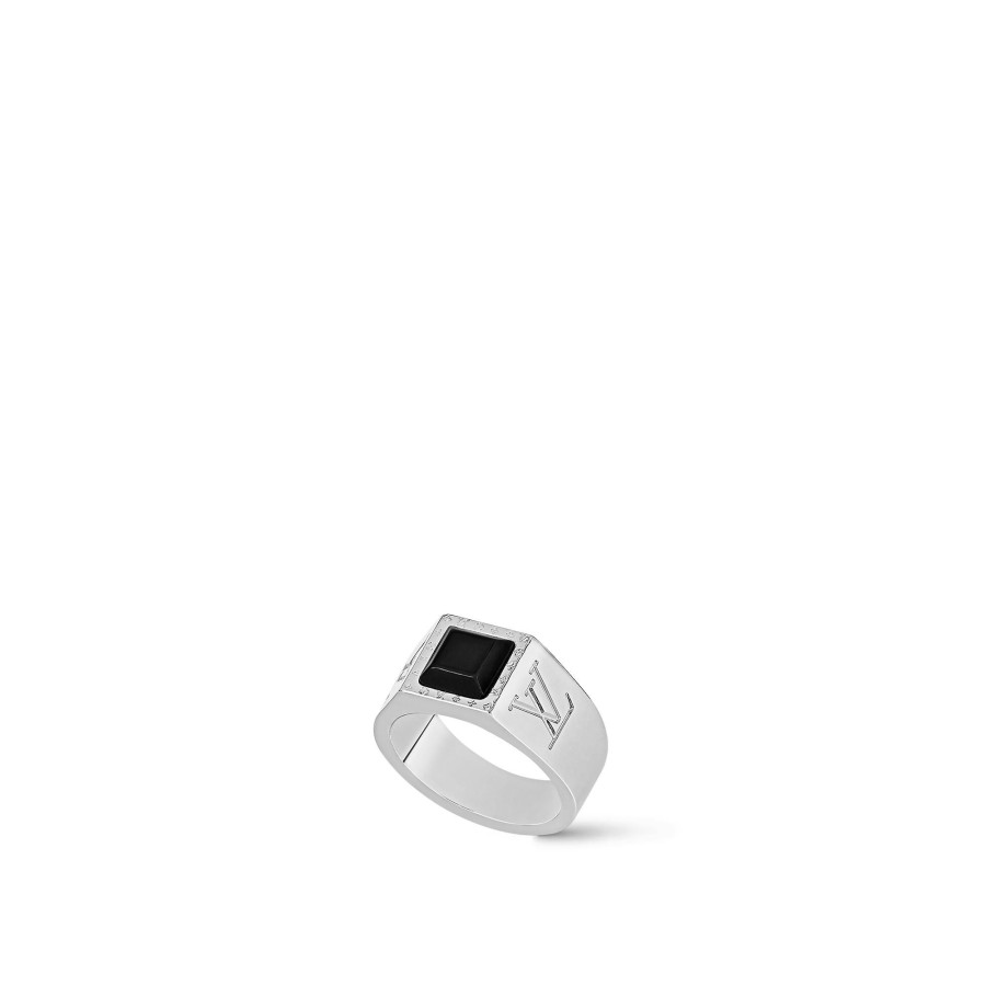 Hombre Louis Vuitton Anillos Y Pendientes | Anillo Sello Lv Onyx