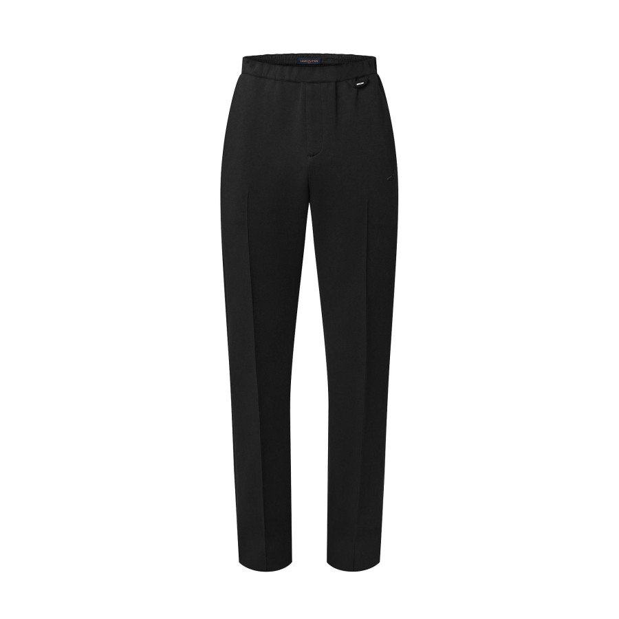 Hombre Louis Vuitton Pantalones | Pantalon De Traje En Punto De Algodon Noir