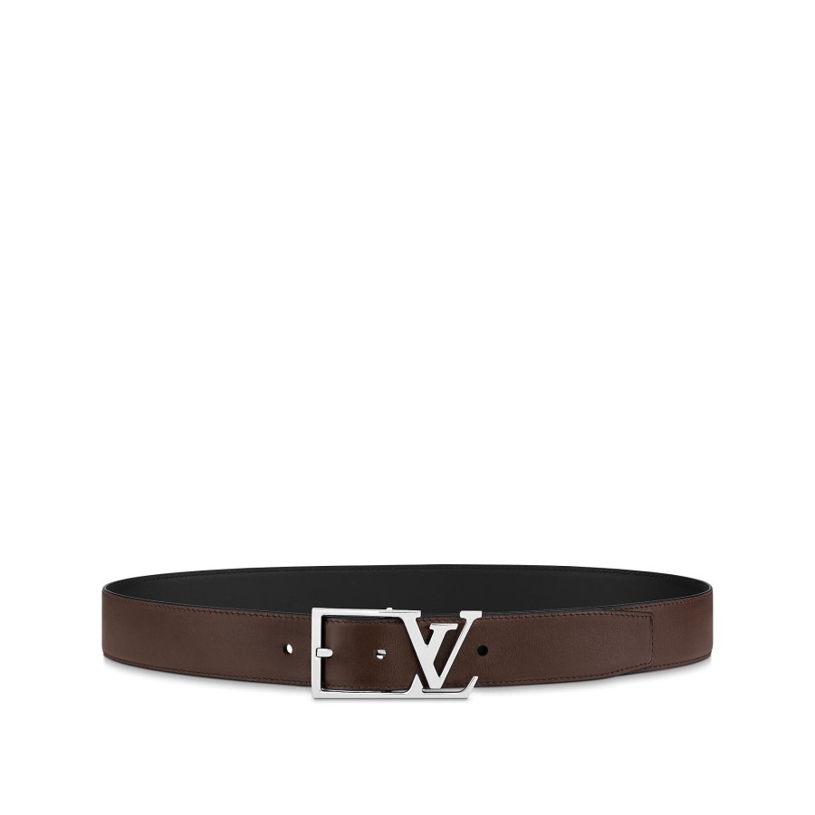 Hombre Louis Vuitton Cinturones | Cinturon Lv Skyline De 3,5 Cm Marron