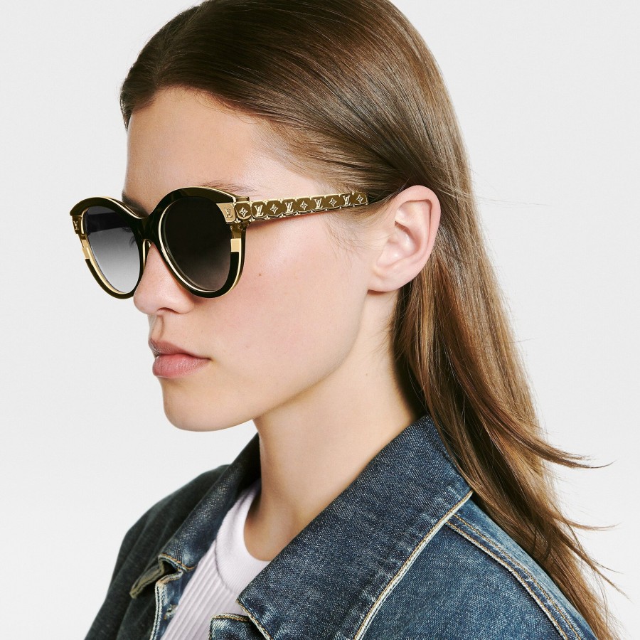 Mujer Louis Vuitton Gafas De Sol | Gafas De Sol Lv Petit Soupcon Cat Eye Negro