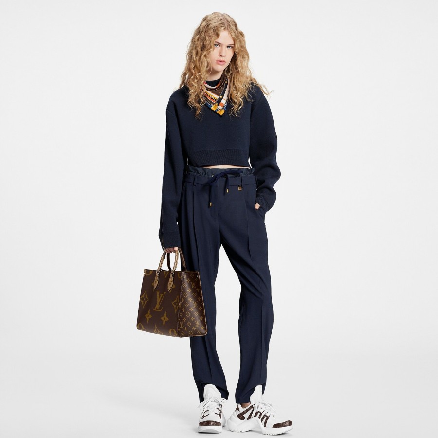 Mujer Louis Vuitton Pantalones | Pantalon Paperbag En Sarga De Lana