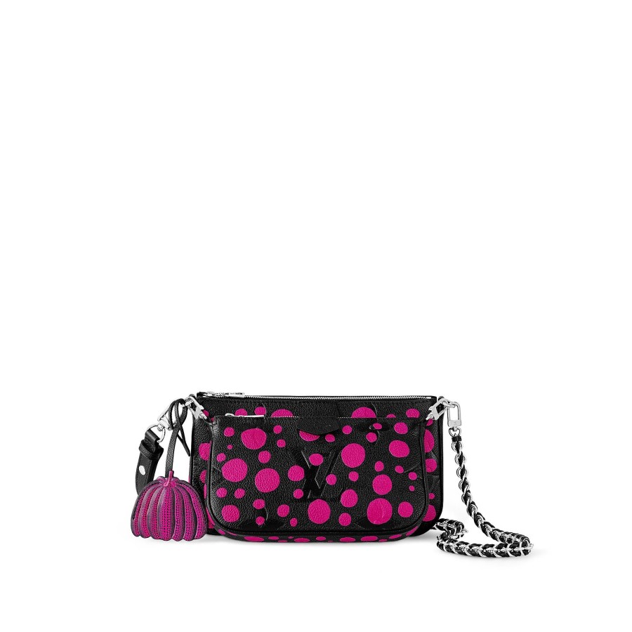 Mujer Louis Vuitton Bolsos Con Cadena Y Clutches | Lv X Yk Bolso Multi Pochette Accessoires Noir Fuchsia