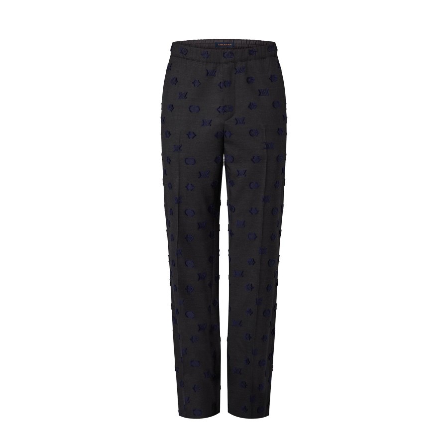 Hombre Louis Vuitton Pantalones | Pantalon En Mezcla De Lana Con Cordon