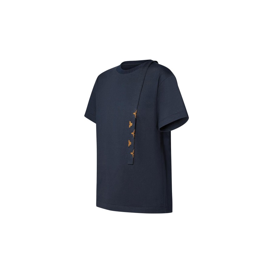 Mujer Louis Vuitton Tops | Camiseta Con Chalina Y Detalle Monogram