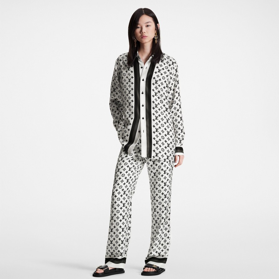 Mujer Louis Vuitton Pantalones | Pantalon Tipo Pijama 3D Monogram