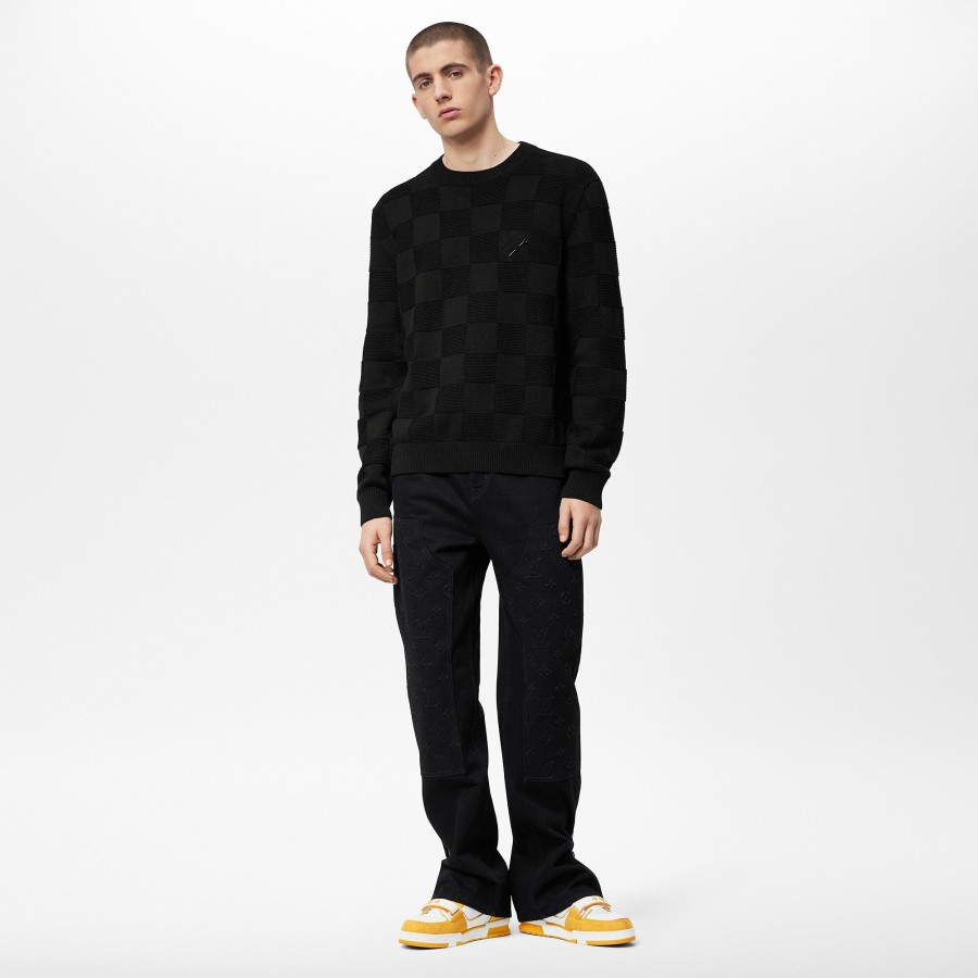 Hombre Louis Vuitton Punto Y Sudaderas | Jersey Damier De Cuello Redondo