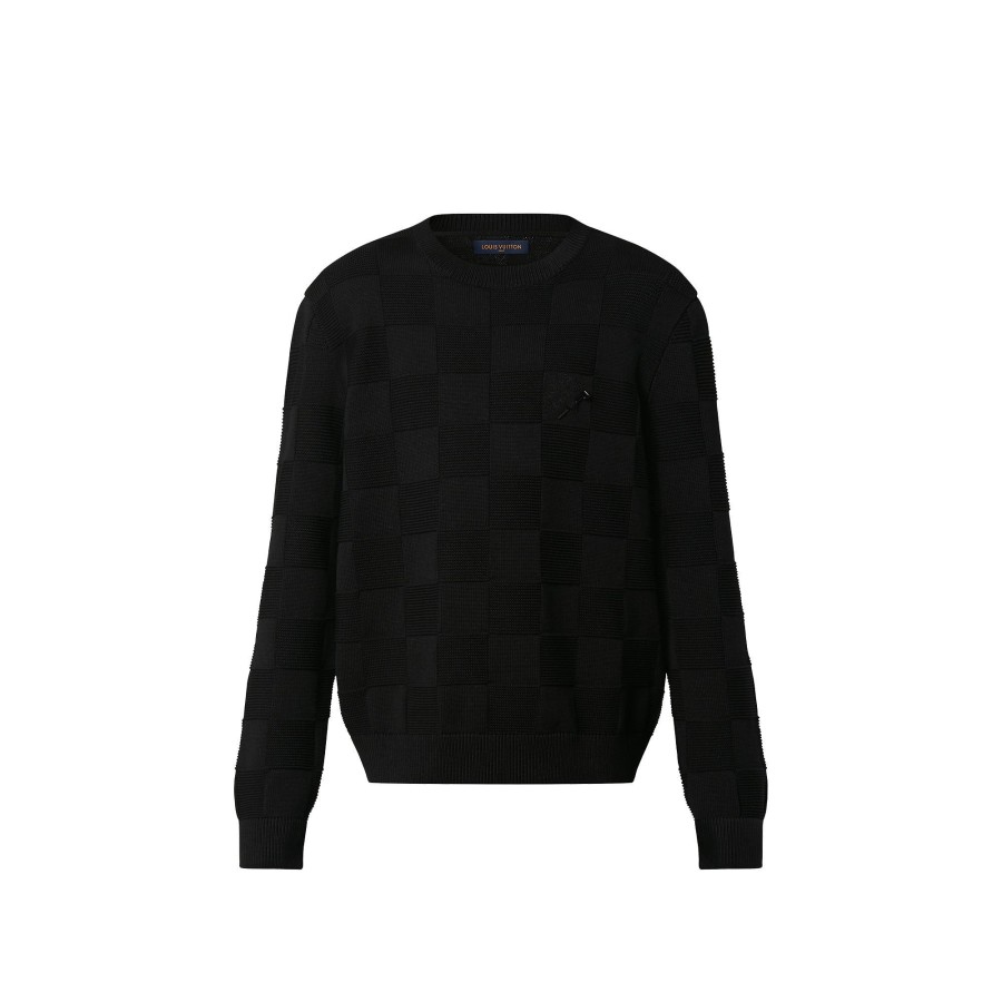 Hombre Louis Vuitton Punto Y Sudaderas | Jersey Damier De Cuello Redondo