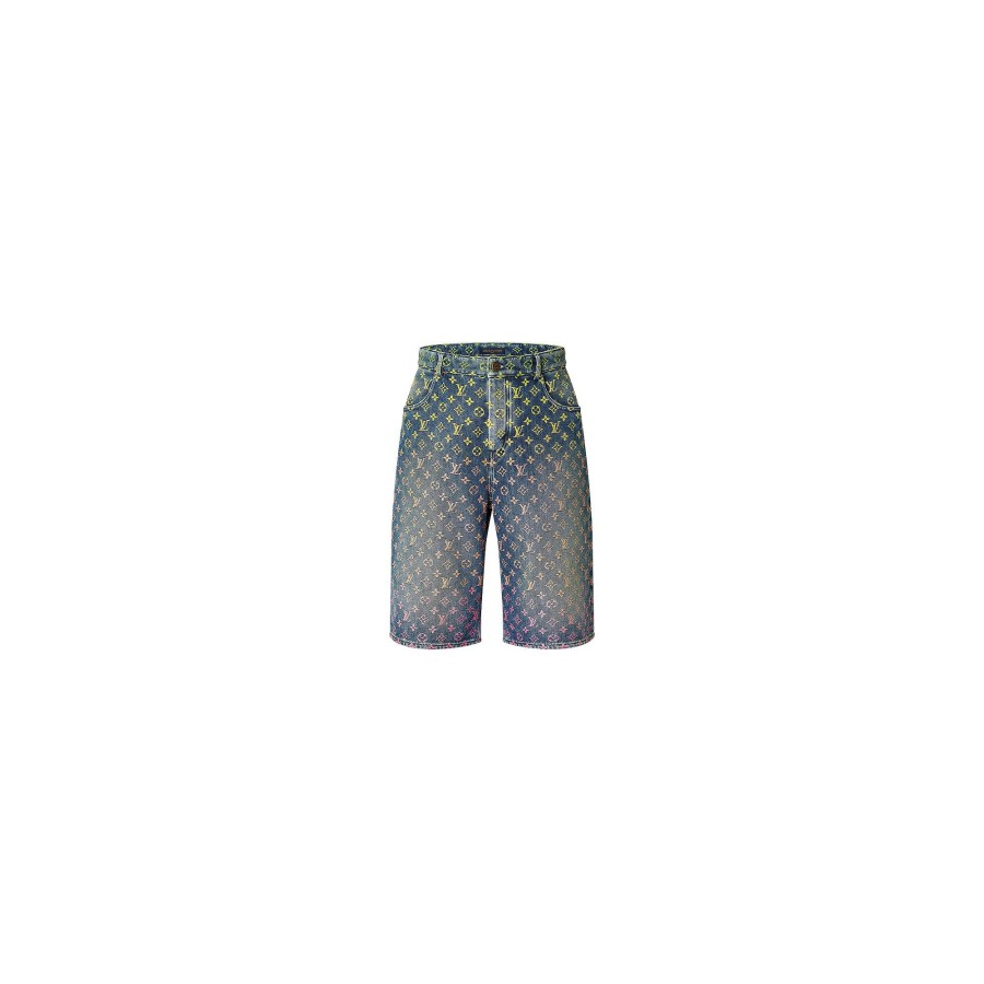 Hombre Louis Vuitton Pantalones | Pantalones Cortos Vaqueros Rainbow Monogram