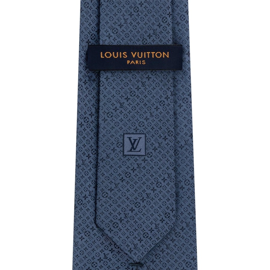 Hombre Louis Vuitton Corbatas Y Panuelos | Corbata Monogram Discrete Azul Marino