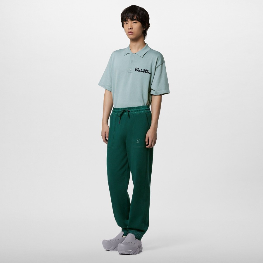 Hombre Louis Vuitton Pantalones | Pantalon De Chandal En Algodon Pine Green