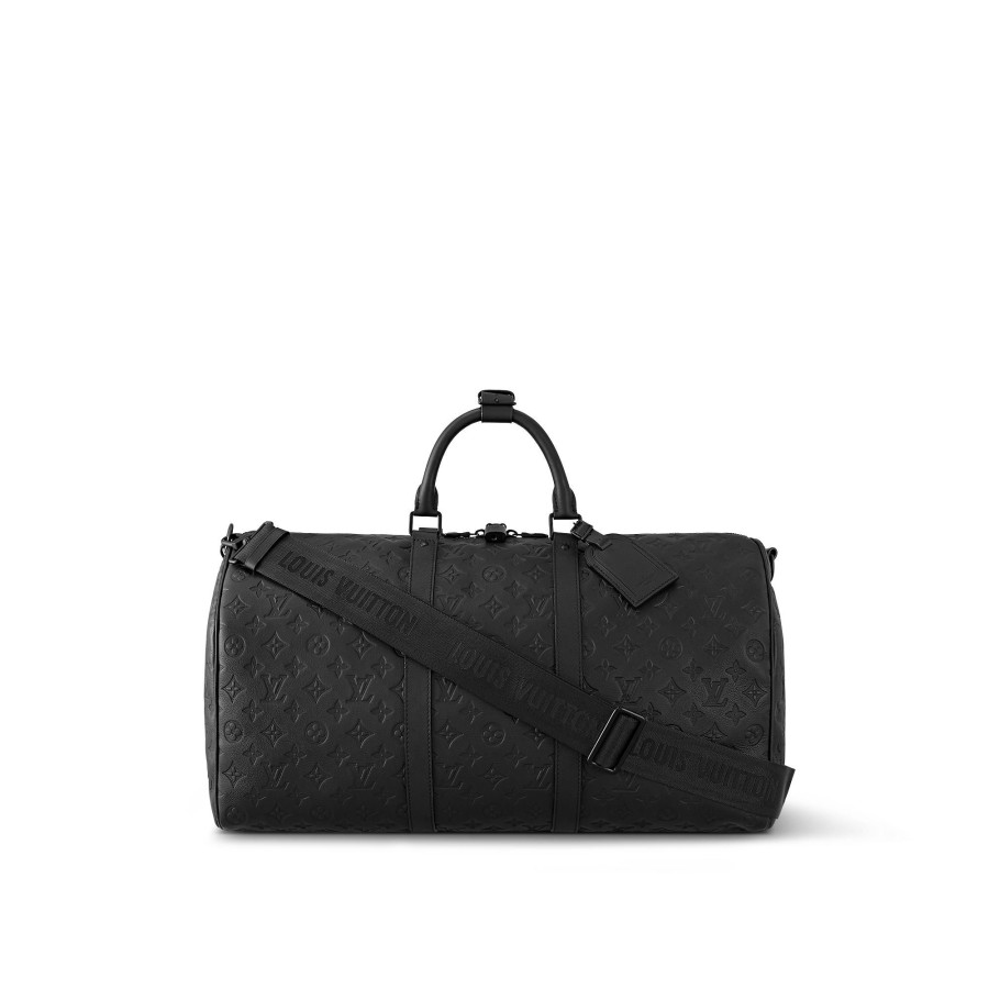 Hombre Louis Vuitton Bolsos De Viaje | Bolsa De Viaje Keepall 50 Con Bandolera Negro