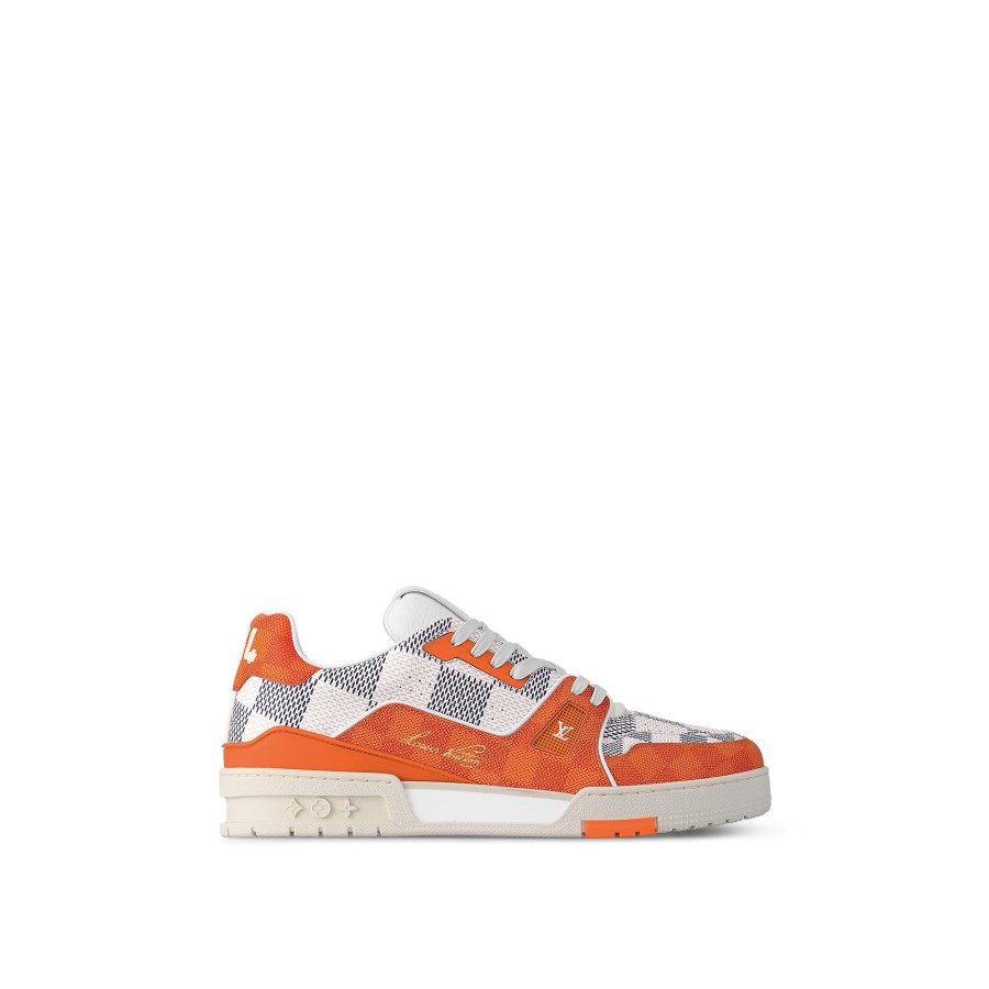 Hombre Louis Vuitton Zapatillas | Zapatilla Deportiva Lv Trainer Naranja