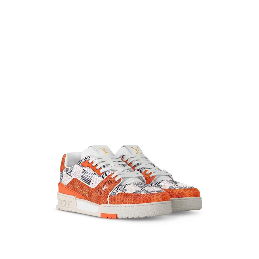 Hombre Louis Vuitton Zapatillas | Zapatilla Deportiva Lv Trainer Naranja