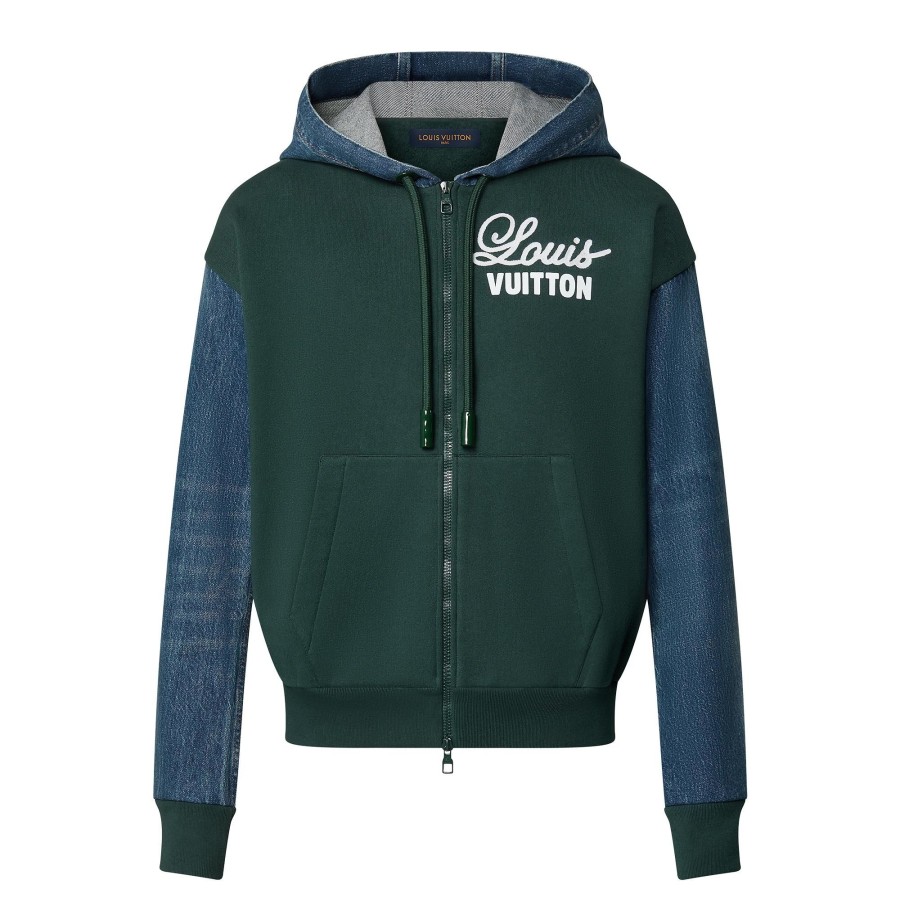 Hombre Louis Vuitton Punto Y Sudaderas | Chaqueta Vaquera Hibrida Con Capucha