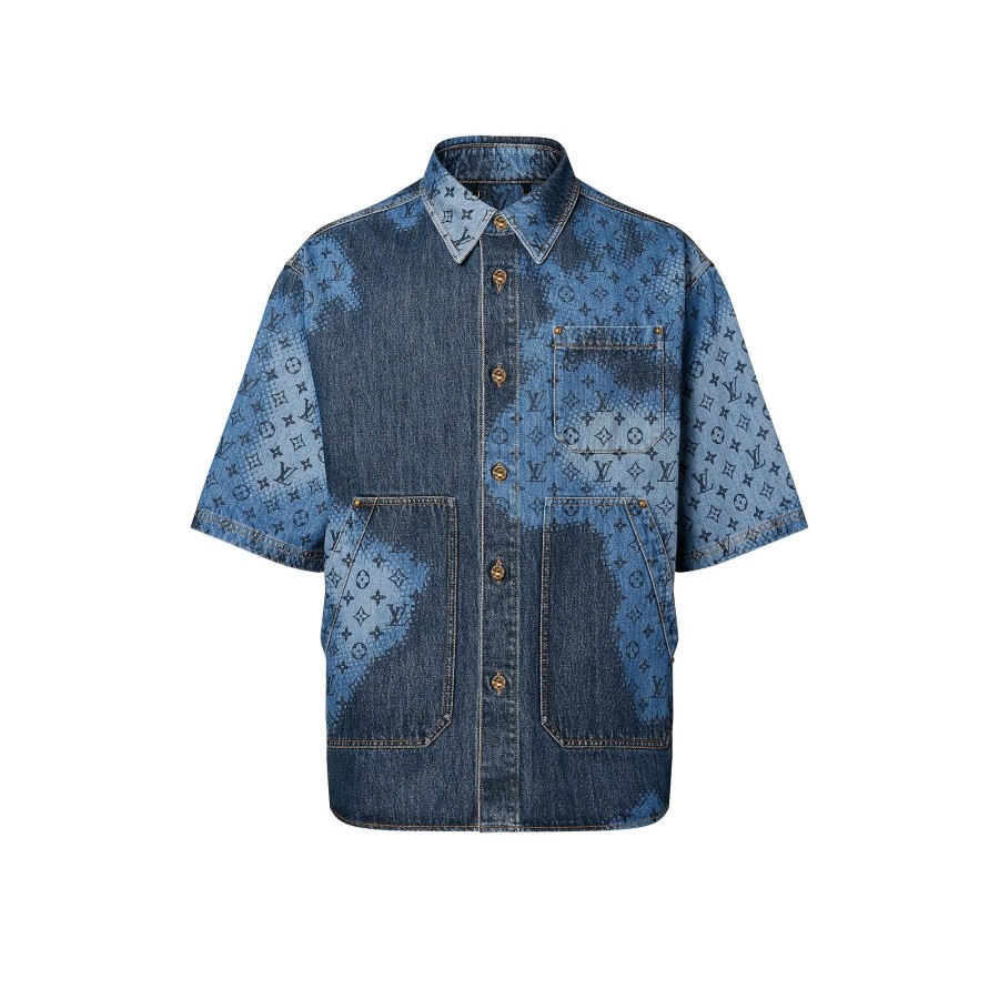 Hombre Louis Vuitton Camisas | Sobrecamisa Vaquera De Manga Corta