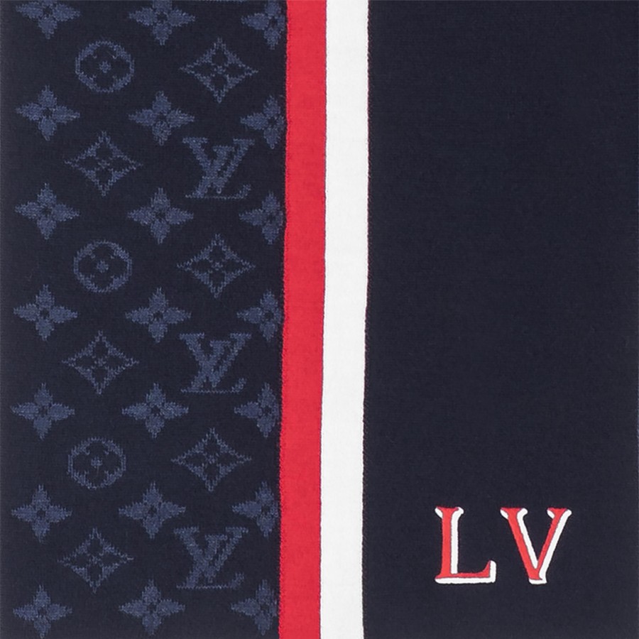 Hombre Louis Vuitton Bufandas | Bufanda Lv Varsity Azul Marino