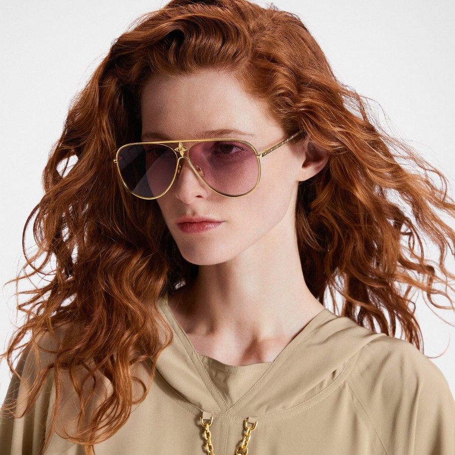 Mujer Louis Vuitton Gafas De Sol | Gafas De Sol Lv Star Pilot Rosa