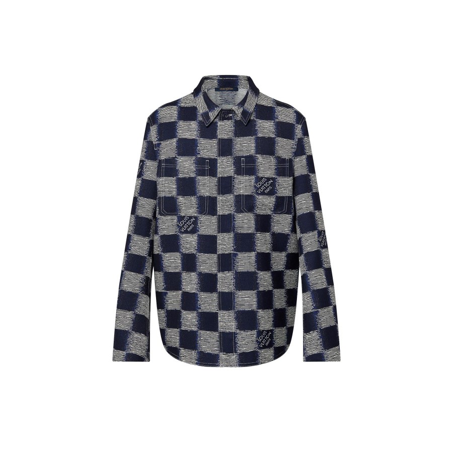 Hombre Louis Vuitton Camisas | Sobrecamisa Damier De Lana