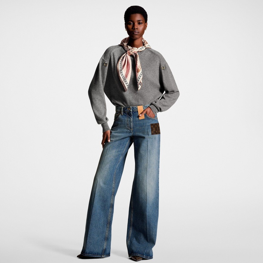 Mujer Louis Vuitton Pantalones | Vaqueros Bootcut Con Parche Monogram