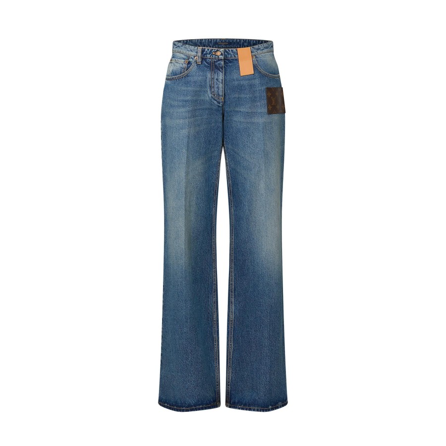 Mujer Louis Vuitton Pantalones | Vaqueros Bootcut Con Parche Monogram