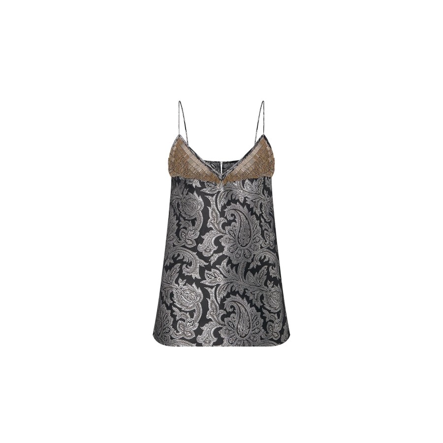 Mujer Louis Vuitton Tops | Camisola Con Estampado Paisley Y Cuentas