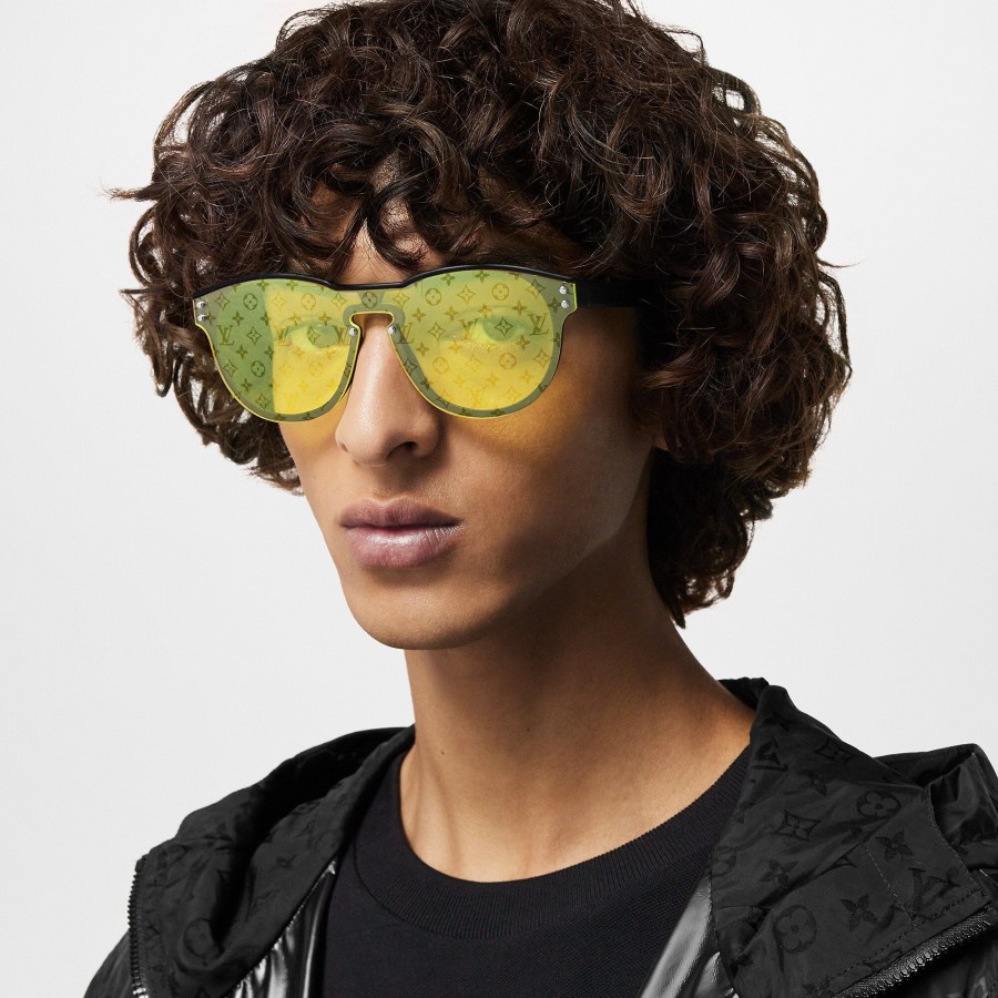 Hombre Louis Vuitton Gafas De Sol | Gafas De Sol Lv Waimea Round Amarillo