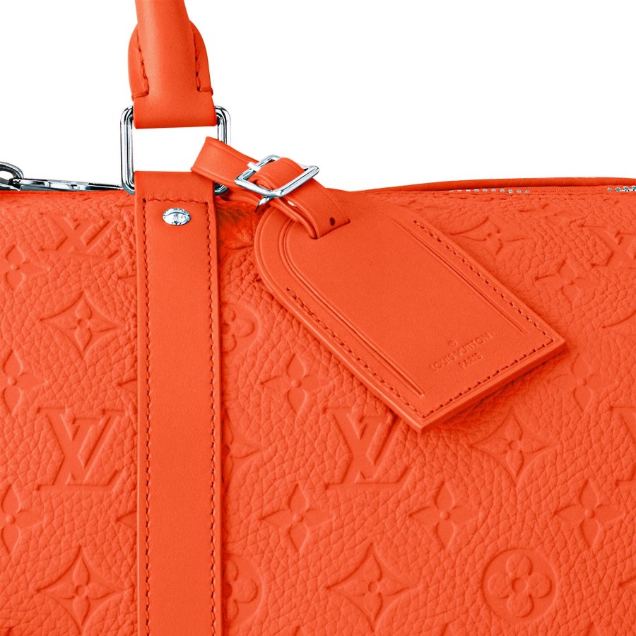 Mujer Louis Vuitton Bolsas De Viaje | Bolsa De Viaje Keepall 50 Con Bandolera Naranja