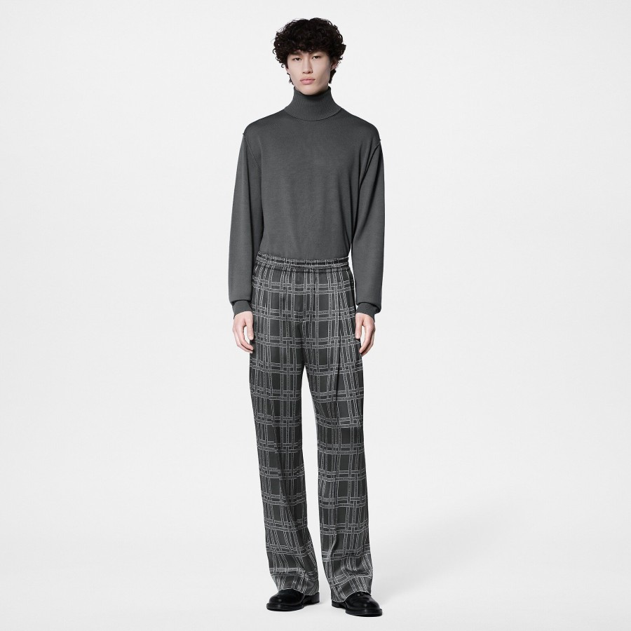 Hombre Louis Vuitton Pantalones | Pantalon Tipo Pijama En Mezcla De Seda