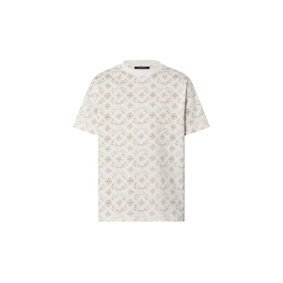 Hombre Louis Vuitton Camisetas Y Polos | Camiseta Monogram De Algodon Beige